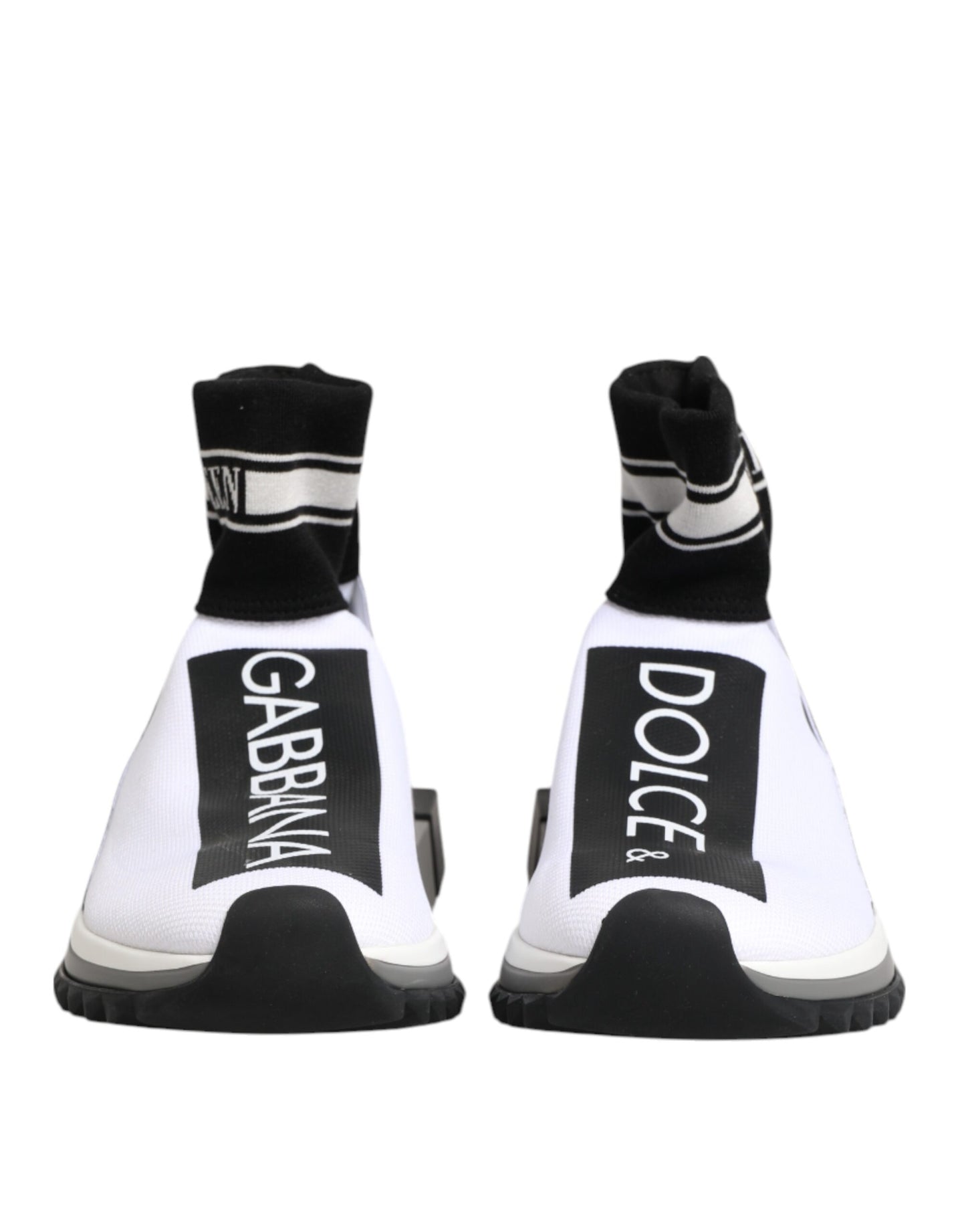 Dolce &amp; Gabbana Weiß Schwarz Sorrento Socken Sneakers Schuhe
