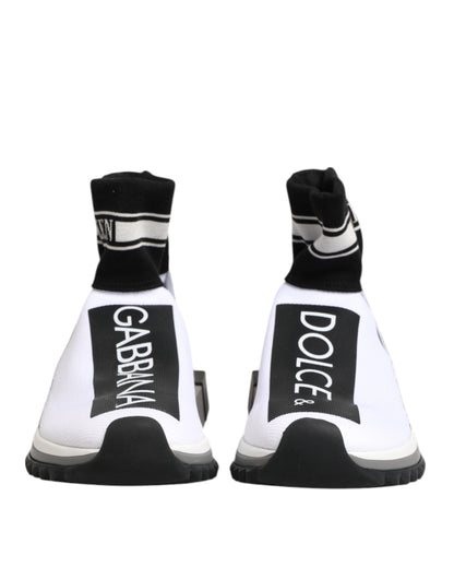 Dolce &amp; Gabbana Weiß Schwarz Sorrento Socken Sneakers Schuhe