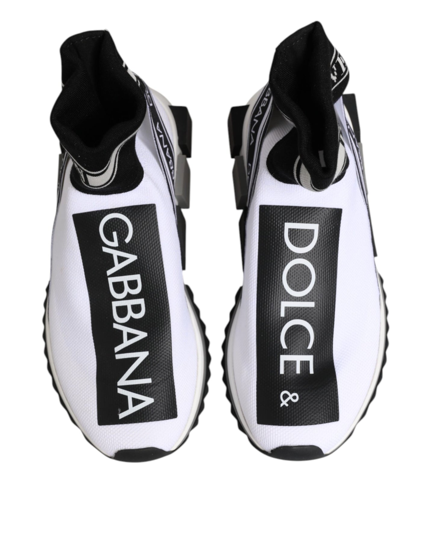 Dolce &amp; Gabbana Weiß Schwarz Sorrento Socken Sneakers Schuhe