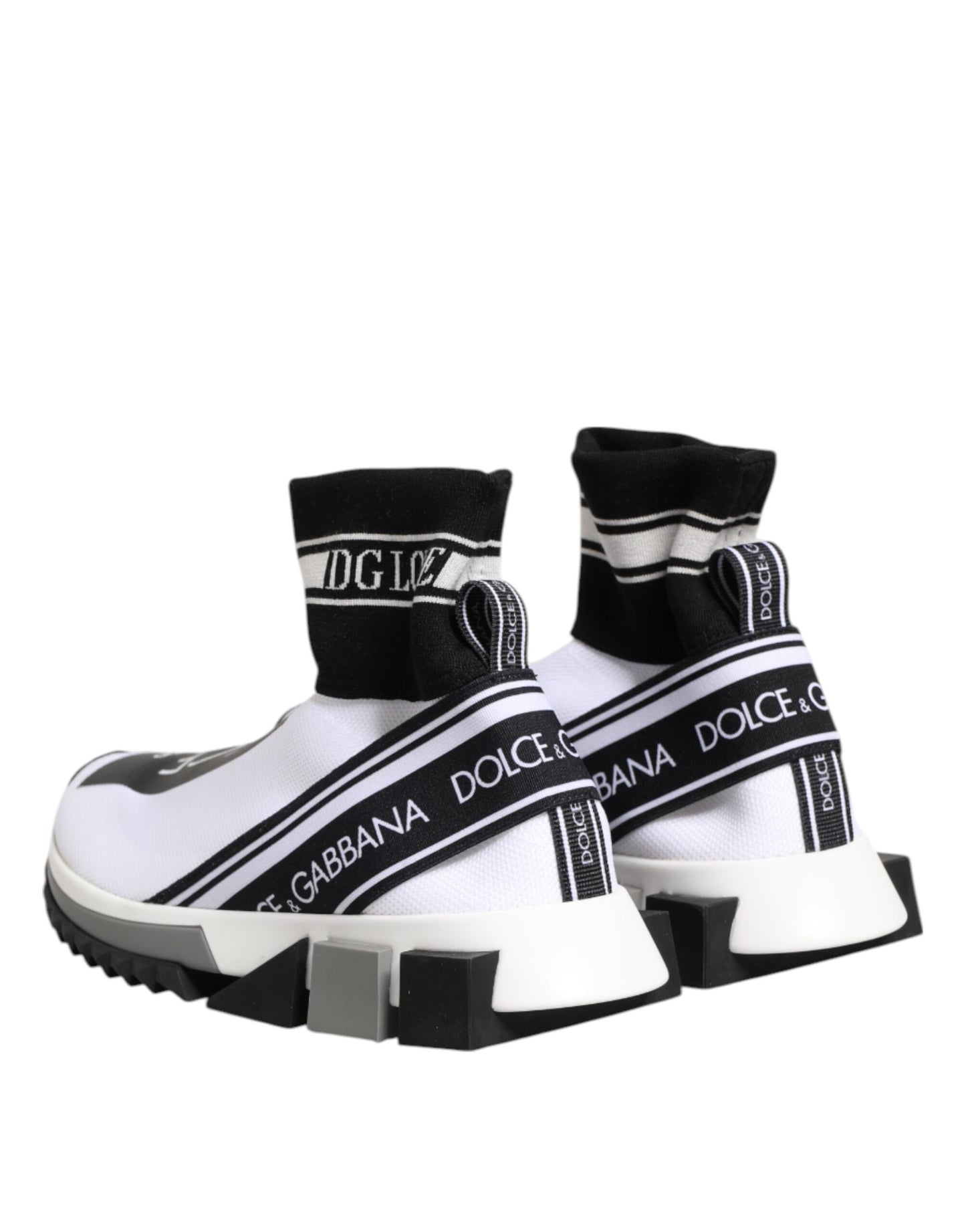 Dolce &amp; Gabbana Weiß Schwarz Sorrento Socken Sneakers Schuhe