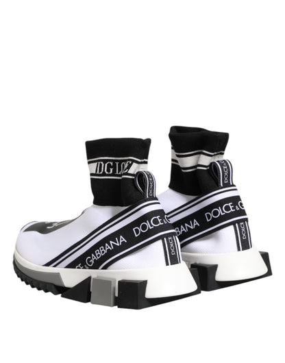 Dolce &amp; Gabbana Weiß Schwarz Sorrento Socken Sneakers Schuhe