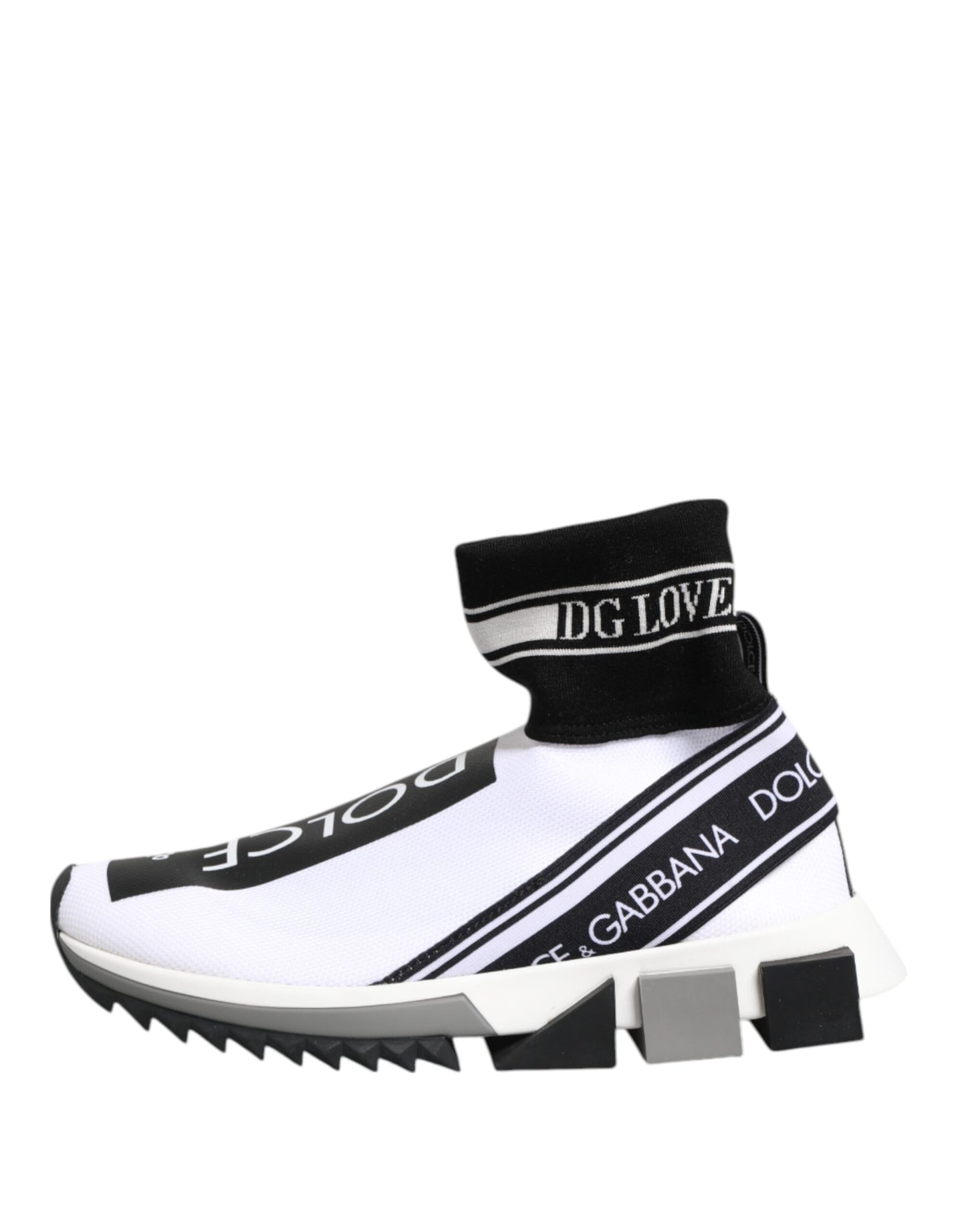 Dolce &amp; Gabbana Weiß Schwarz Sorrento Socken Sneakers Schuhe