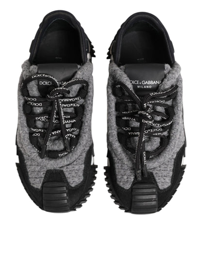 Dolce &amp; Gabbana Schwarz Grau NS1 Low Top Sneakers Schuhe