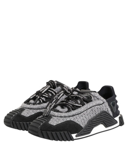 Dolce &amp; Gabbana Schwarz Grau NS1 Low Top Sneakers Schuhe