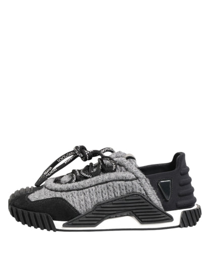 Dolce &amp; Gabbana Schwarz Grau NS1 Low Top Sneakers Schuhe