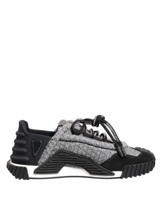 Dolce &amp; Gabbana Schwarz Grau NS1 Low Top Sneakers Schuhe