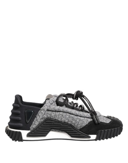 Dolce &amp; Gabbana Schwarz Grau NS1 Low Top Sneakers Schuhe