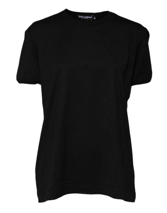 Dolce &amp; Gabbana – T-Shirt „Goodluck Tee“ aus schwarzer Baumwolle mit Rundhalsausschnitt