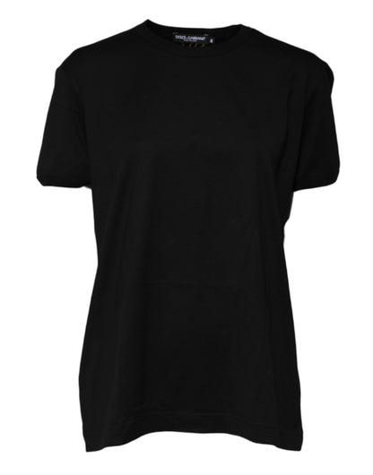Dolce &amp; Gabbana – T-Shirt „Goodluck Tee“ aus schwarzer Baumwolle mit Rundhalsausschnitt