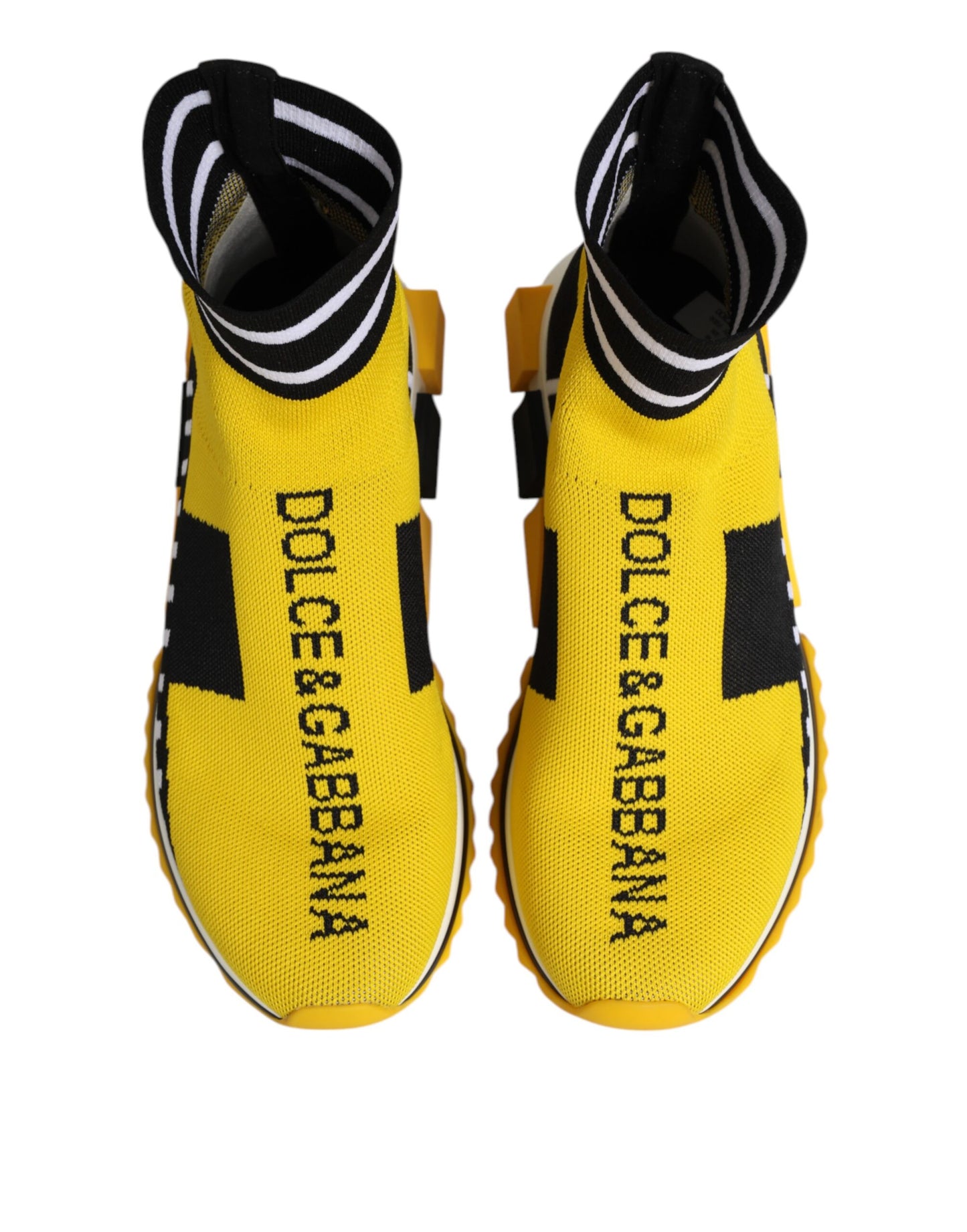 Dolce &amp; Gabbana Gelb Schwarz Sorrento Socken Sneakers Schuhe