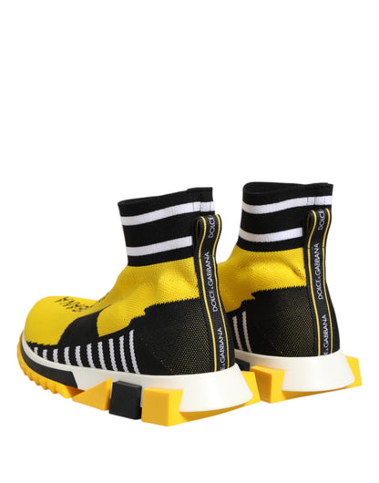 Dolce &amp; Gabbana Gelb Schwarz Sorrento Socken Sneakers Schuhe