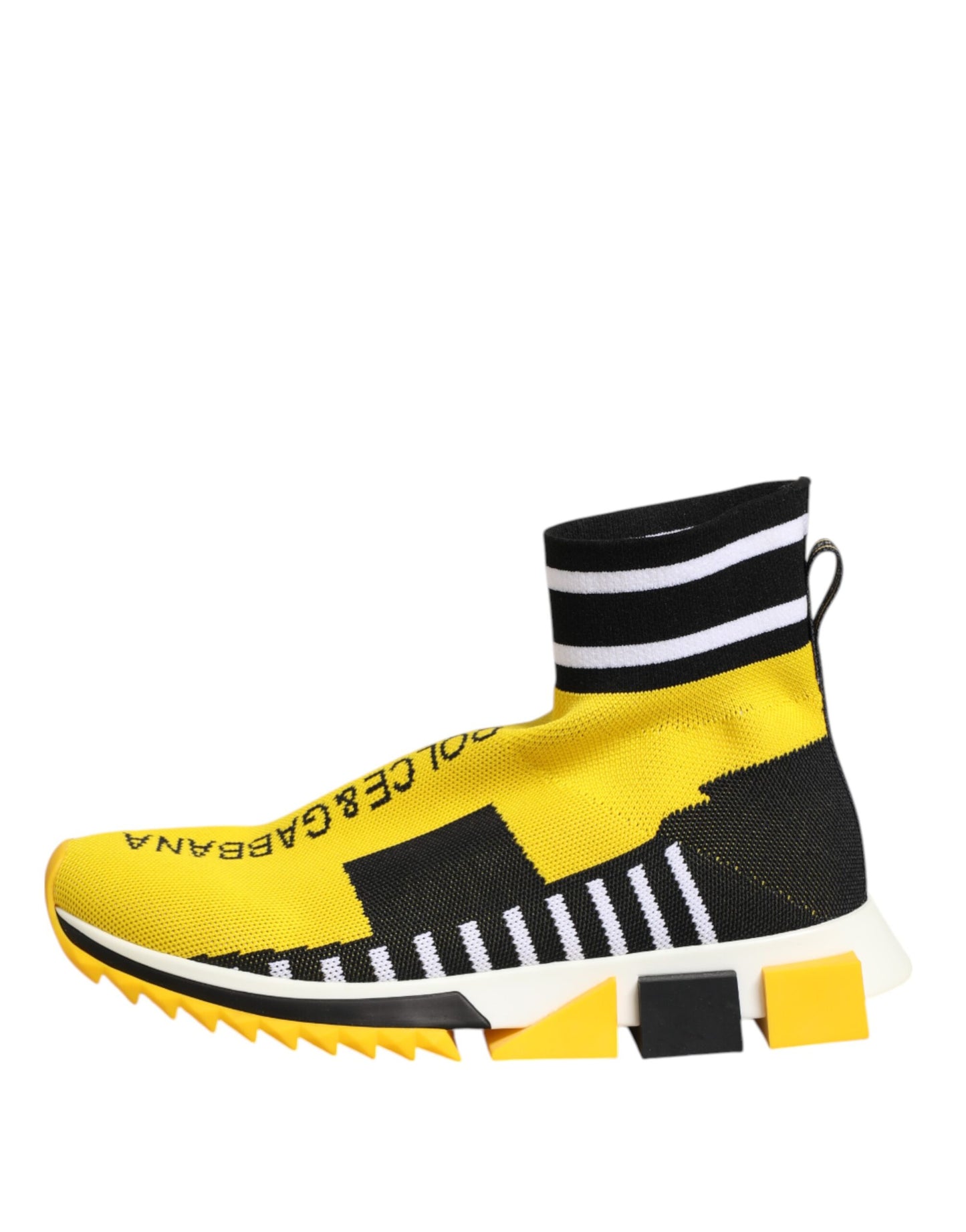 Dolce &amp; Gabbana Gelb Schwarz Sorrento Socken Sneakers Schuhe