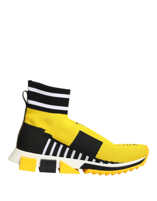 Dolce &amp; Gabbana Gelb Schwarz Sorrento Socken Sneakers Schuhe