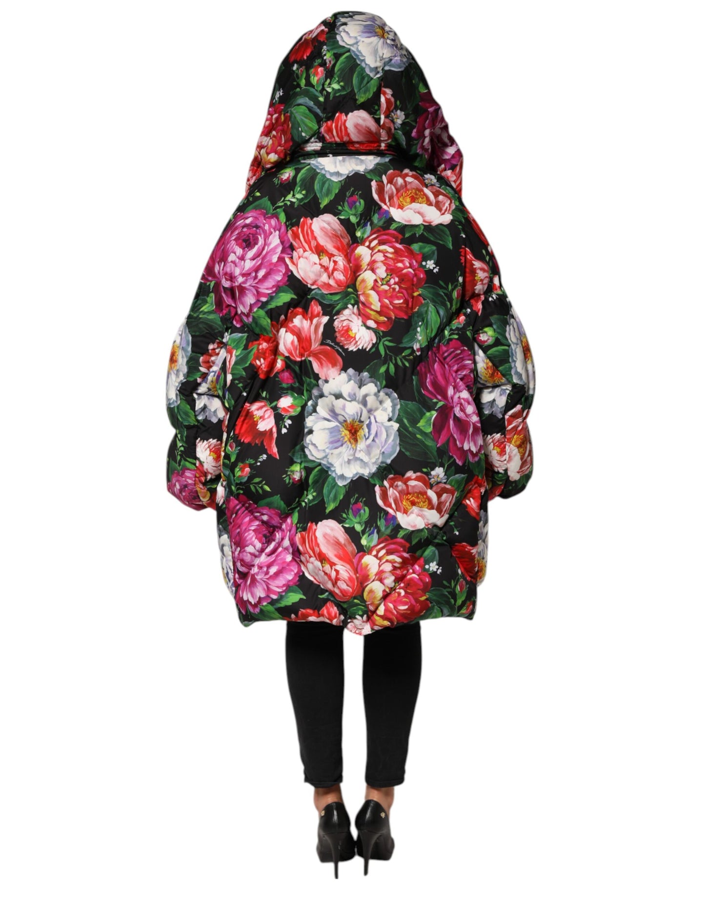 Dolce &amp; Gabbana – Puffermantel mit Kapuze und mehrfarbigem Blumenmuster