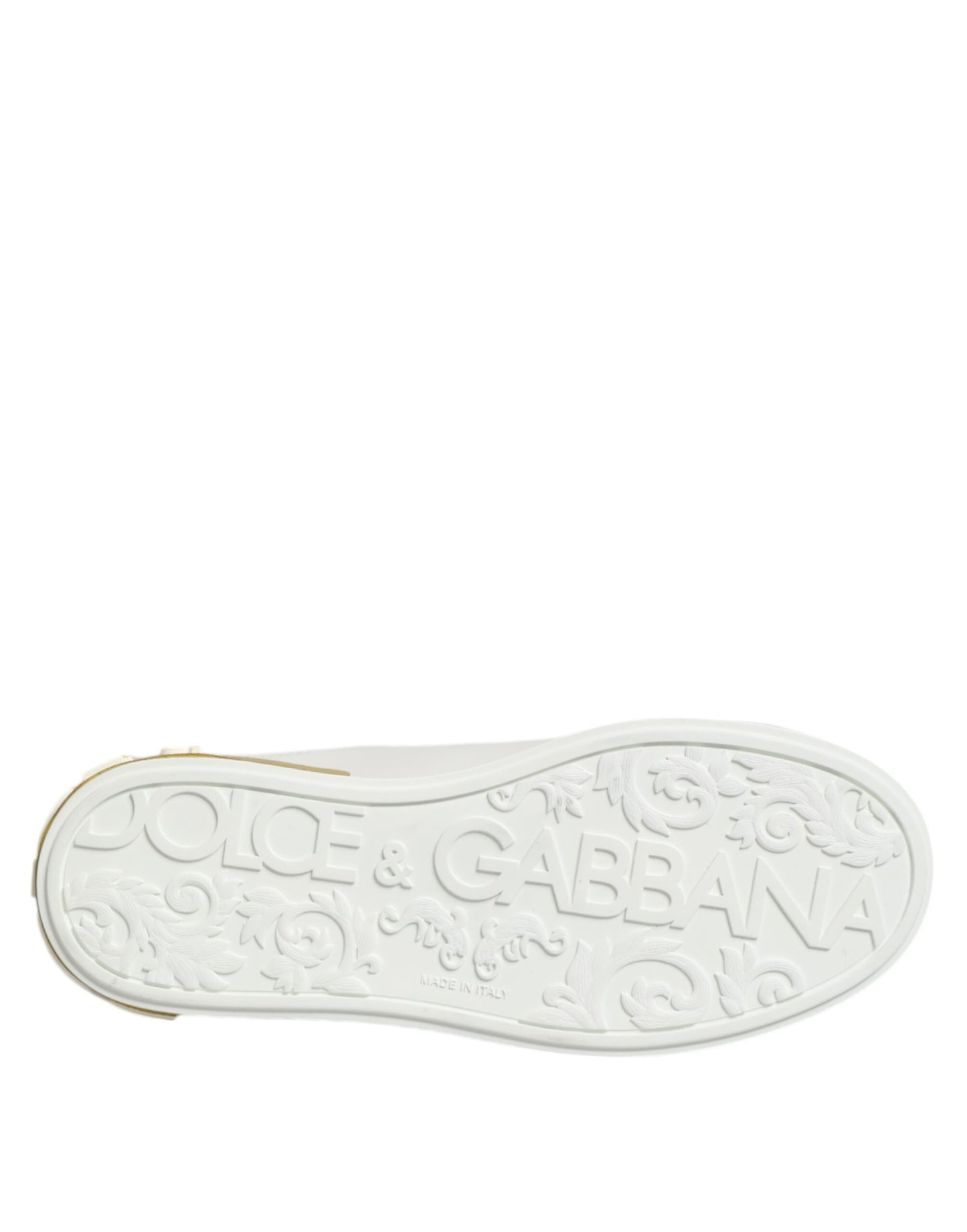 Dolce &amp; Gabbana Weiß Gelb Leder Low Top Sneakers Schuhe