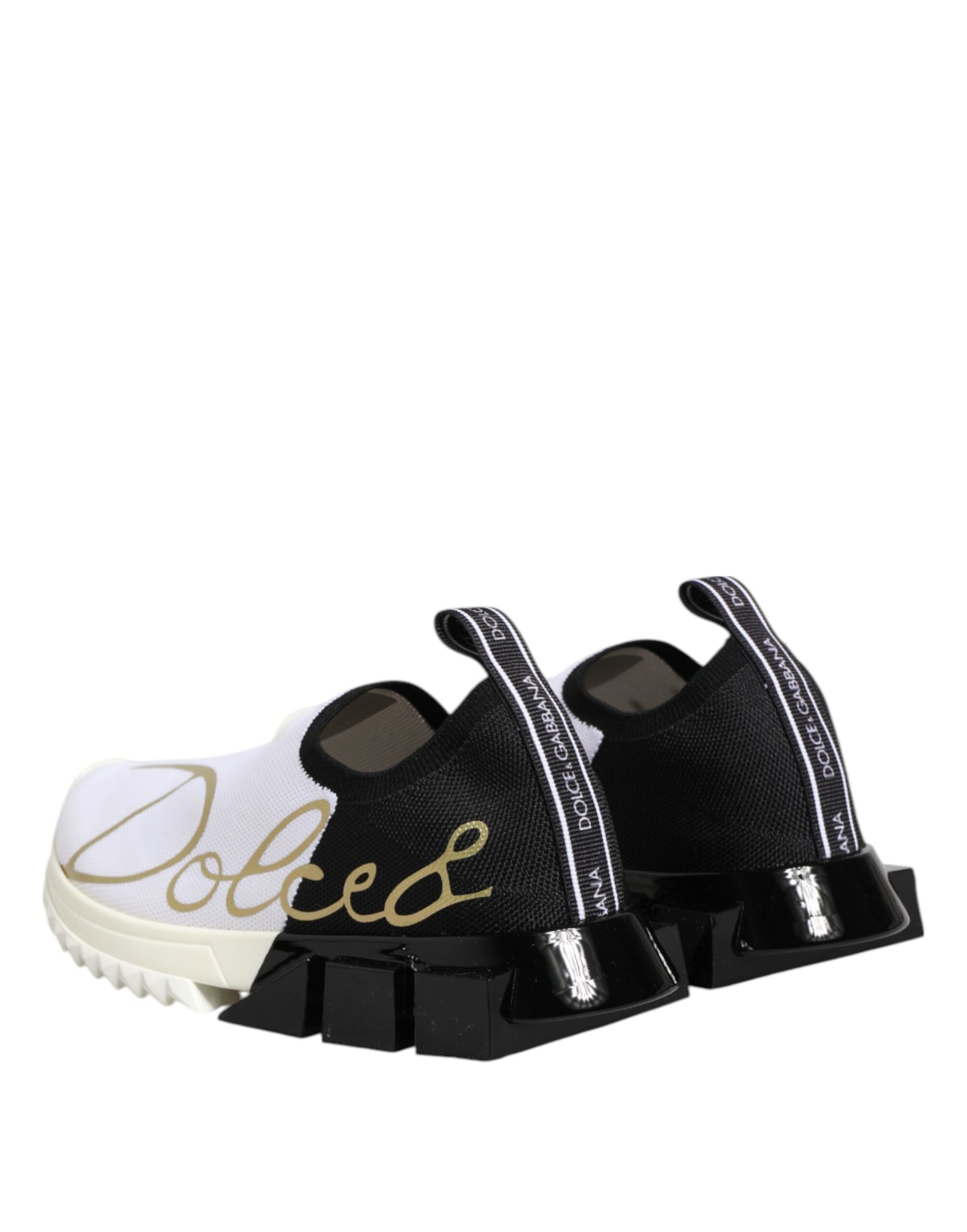 Dolce &amp; Gabbana Weiß Schwarz Low Top Sorrento Sneakers Schuhe