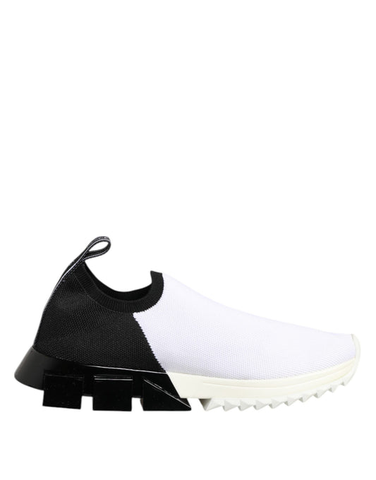 Dolce &amp; Gabbana Weiß Schwarz Low Top Sorrento Sneakers Schuhe