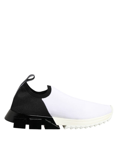 Dolce &amp; Gabbana Weiß Schwarz Low Top Sorrento Sneakers Schuhe