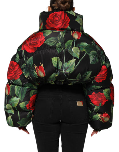 Dolce &amp; Gabbana Multicolor Floral Puffer Coat Full Zip Jacket