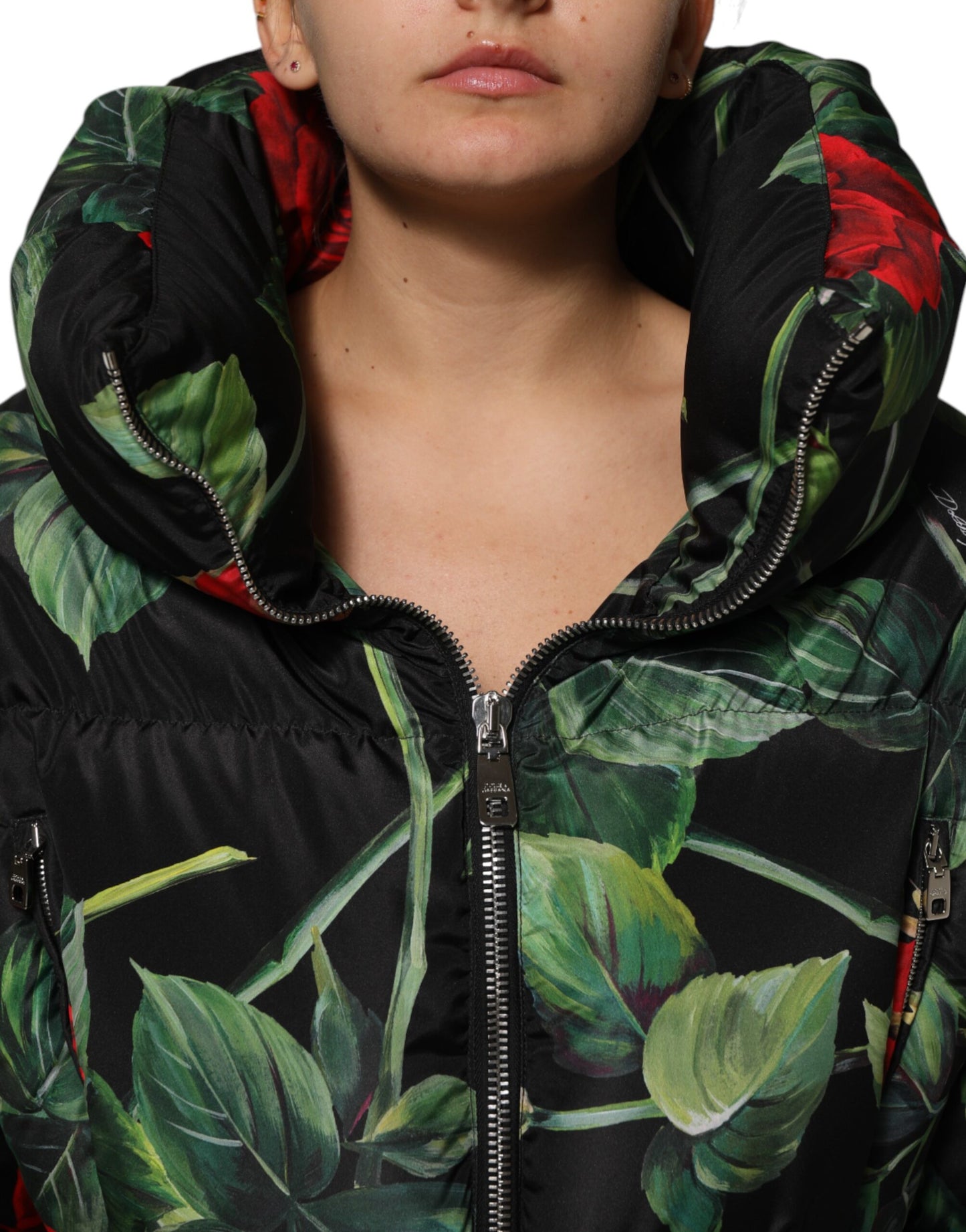 Dolce &amp; Gabbana Multicolor Floral Puffer Coat Full Zip Jacket