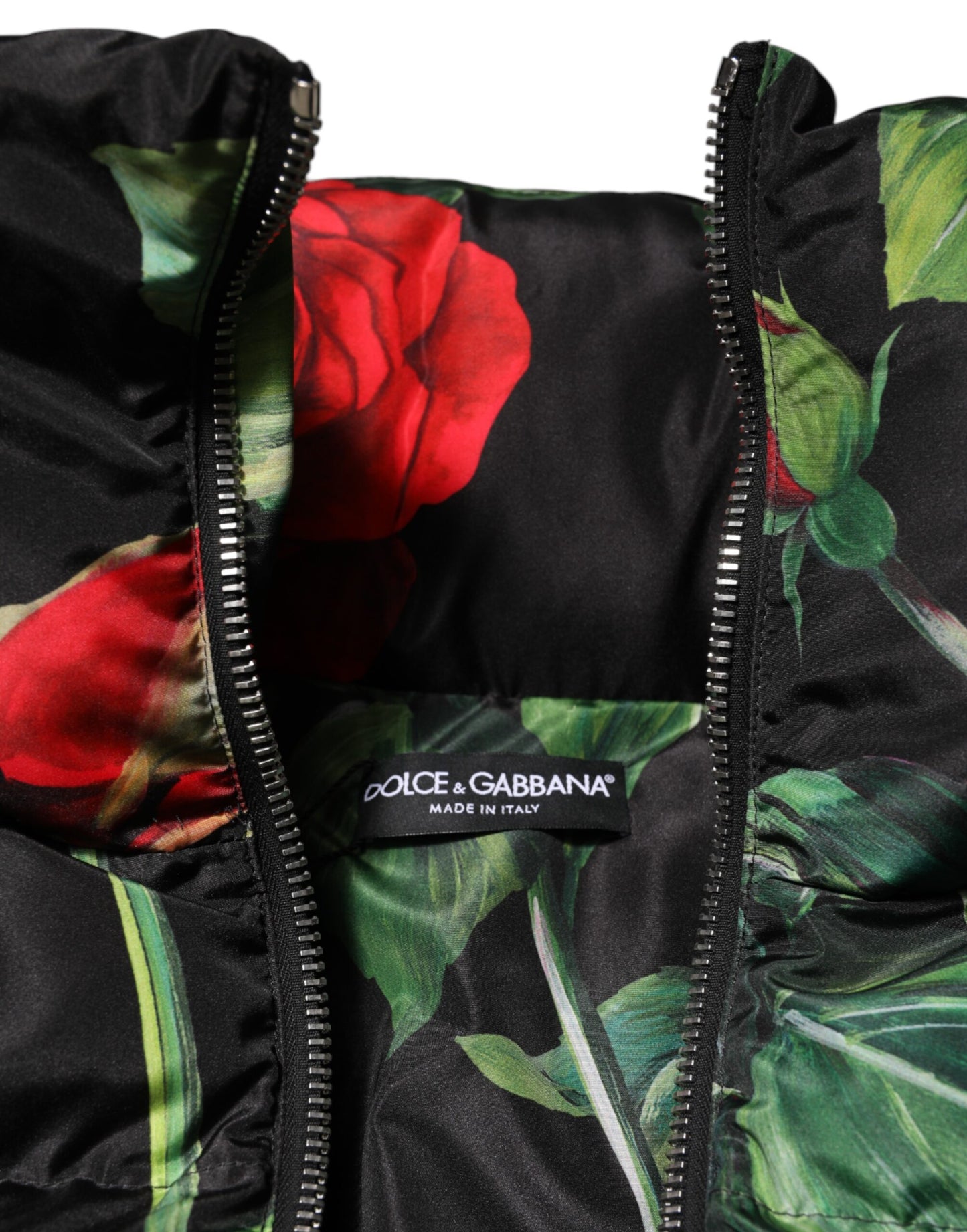 Dolce &amp; Gabbana Multicolor Floral Puffer Coat Full Zip Jacket