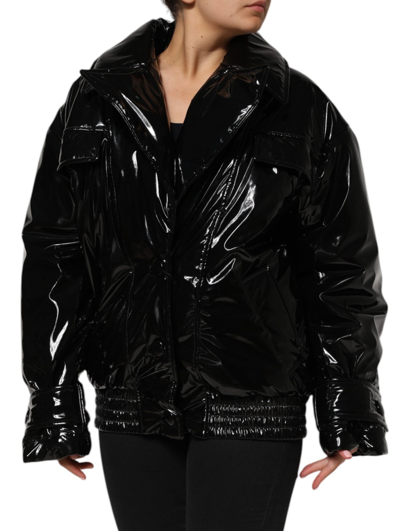 Dolce &amp; Gabbana – Schwarze Steppjacke aus Polyester