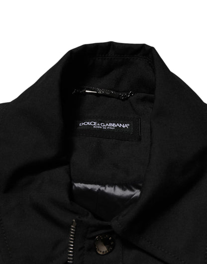 Dolce &amp; Gabbana Black Patch Pocket Full Zip Bomber Jacket