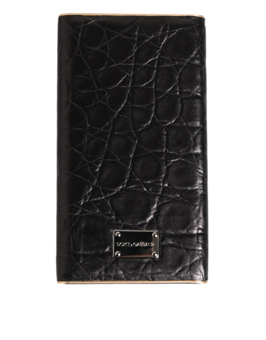 Dolce &amp; Gabbana Schwarzes Leder Exotic Skin 3000mAh Power Bank Ladegerät USB