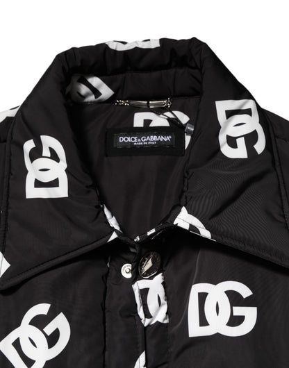 Dolce &amp; Gabbana – Schwarze Windjacke aus Nylon mit DG-Monogramm