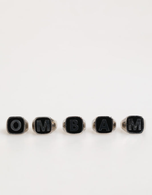Dolce &amp; Gabbana – Silberfarbenes Messing-Schriftzug-Set, 5-teilig, verstellbarer Ring