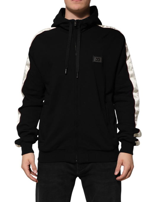 Dolce &amp; Gabbana – Schwarzer Cardigan-Pullover mit Baumwollplakette