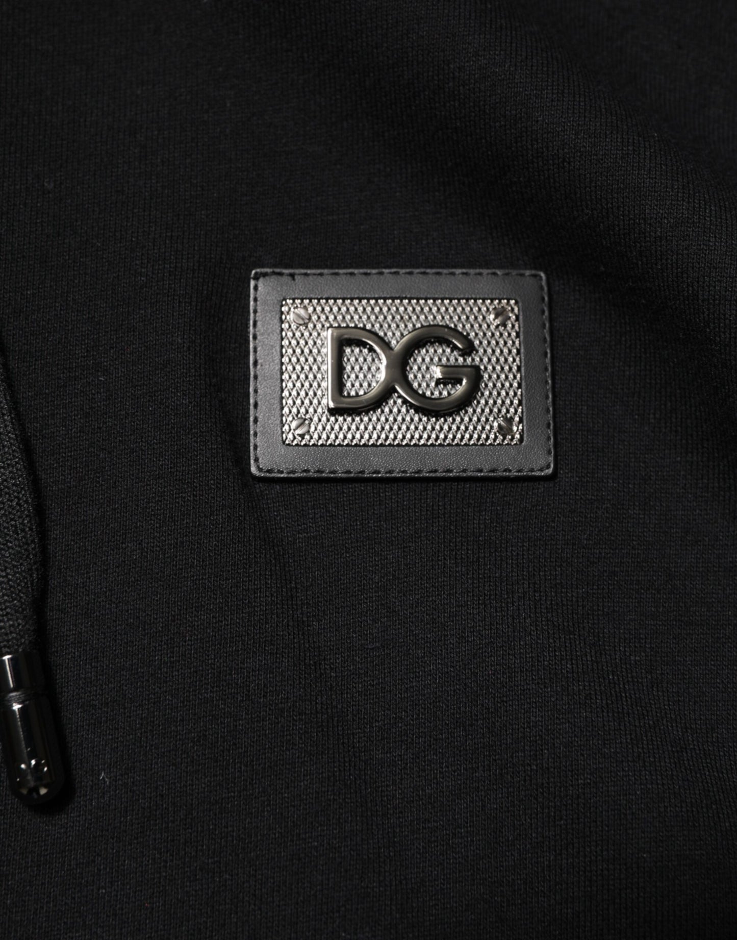 Dolce &amp; Gabbana – Schwarzer Cardigan-Pullover mit Baumwollplakette