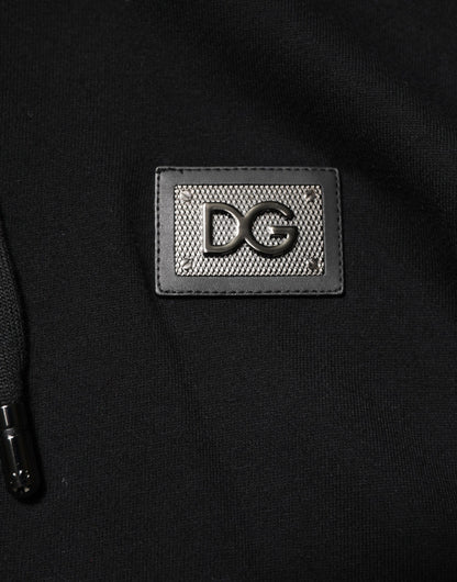 Dolce &amp; Gabbana – Schwarzer Cardigan-Pullover mit Baumwollplakette