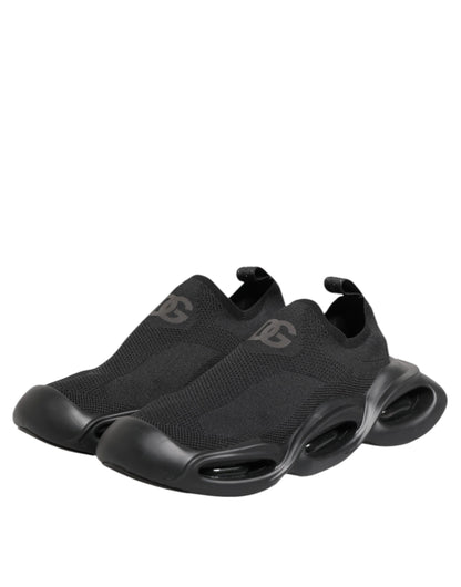 Dolce &amp; Gabbana – Schwarze Slip-On-Wave-Low-Top-Sneaker für Herren