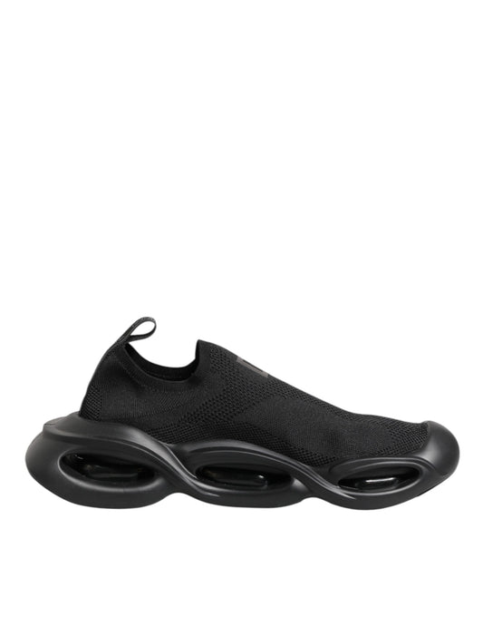 Dolce &amp; Gabbana Black Slip On Wave Low Top Men Sneaker Shoes