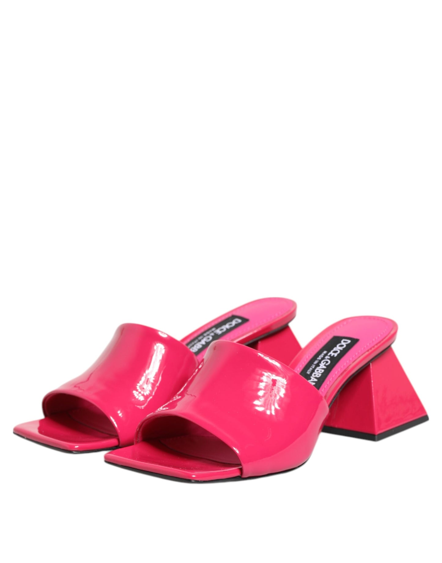 Dolce &amp; Gabbana – Rosa Pantoletten mit offener Zehenpartie und Blockabsatz, Sandalen