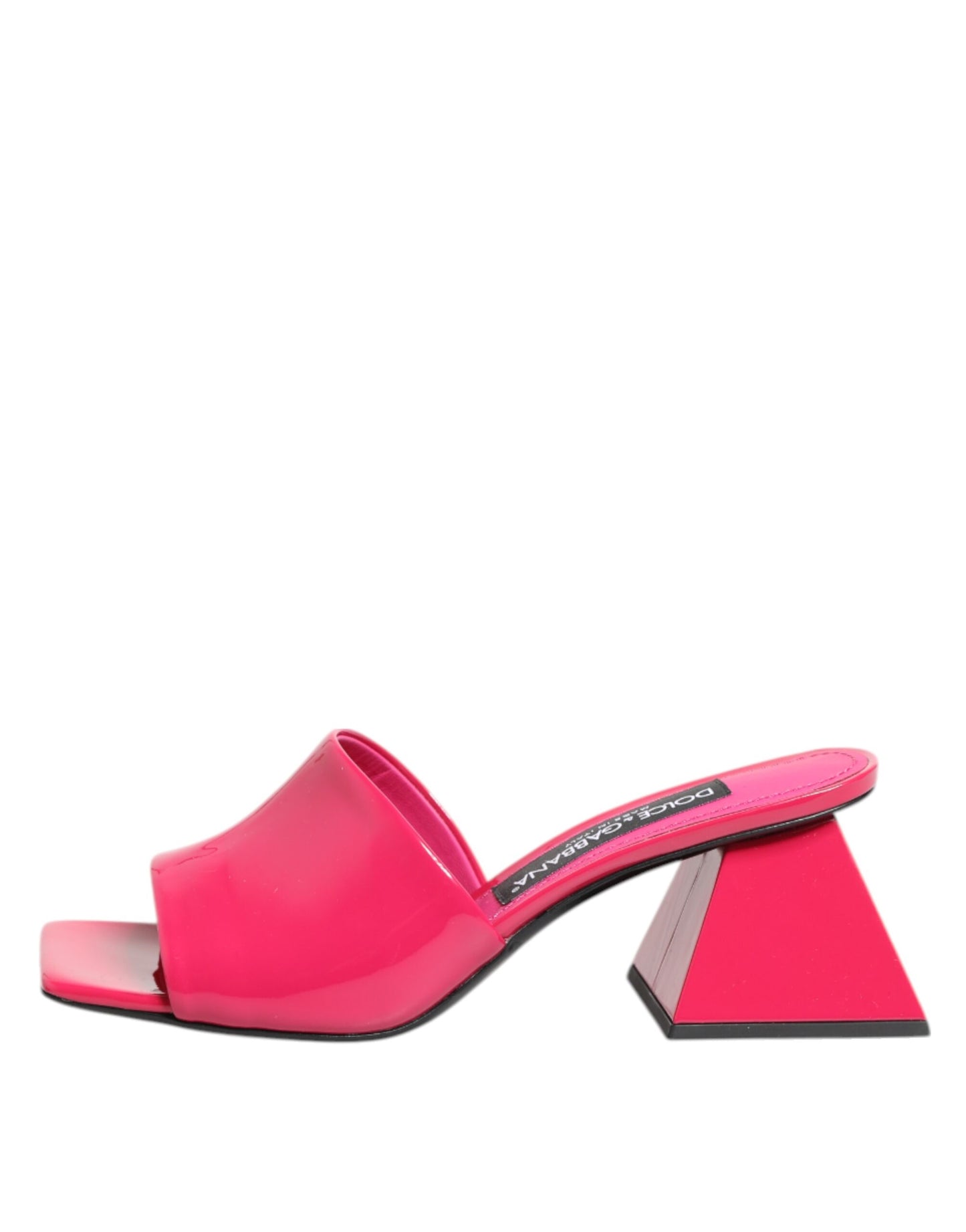 Dolce &amp; Gabbana – Rosa Pantoletten mit offener Zehenpartie und Blockabsatz, Sandalen