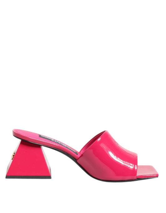 Dolce &amp; Gabbana – Rosa Pantoletten mit offener Zehenpartie und Blockabsatz, Sandalen