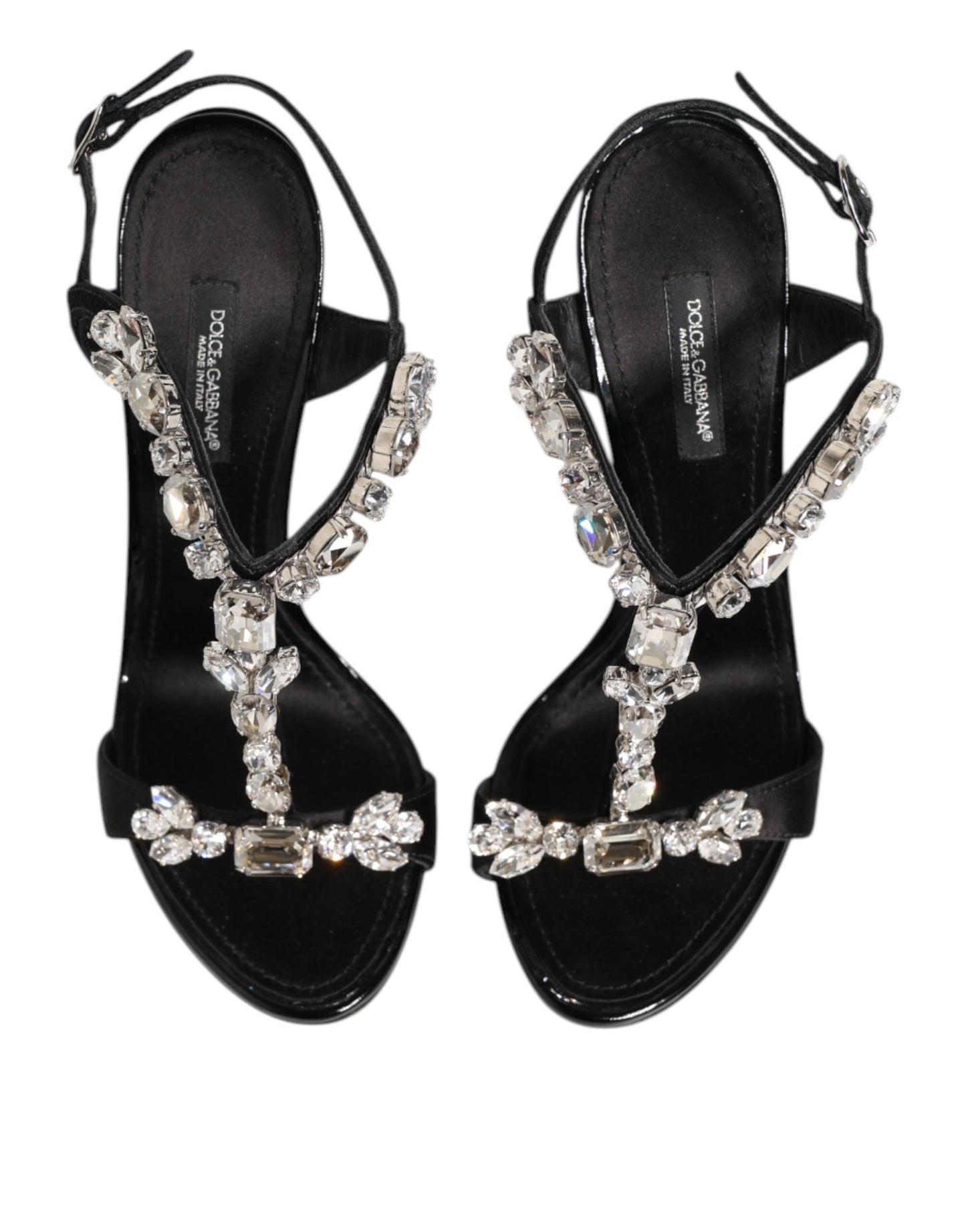 Dolce &amp; Gabbana Schwarze Keira Kristalle Heels Sandalen Schuhe