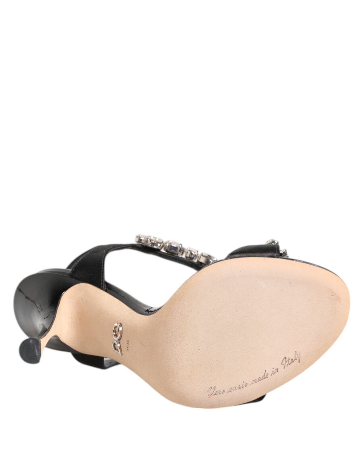 Dolce &amp; Gabbana Schwarze Keira Kristalle Heels Sandalen Schuhe