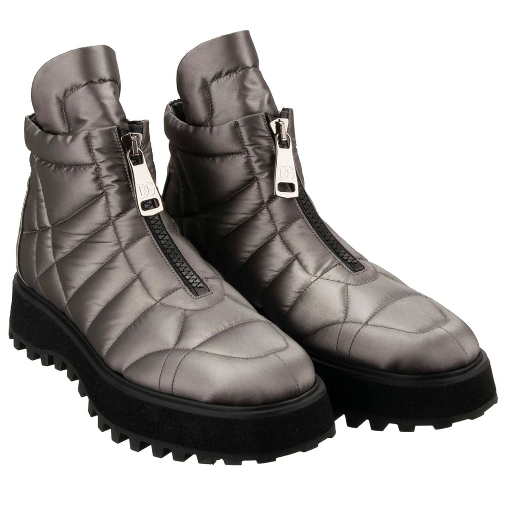 Dolce &amp; Gabbana Grauer Nylonstiefel