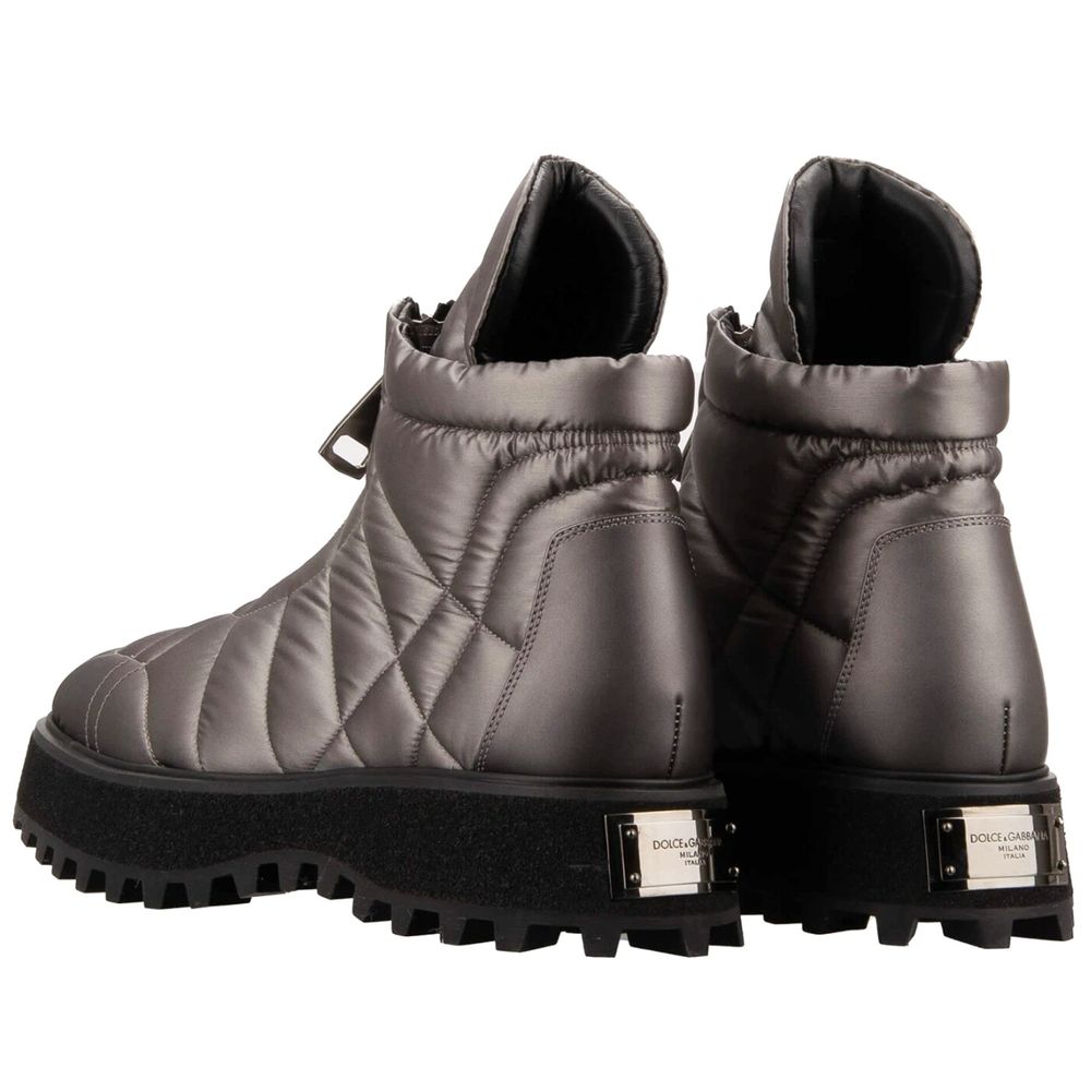Dolce &amp; Gabbana Grauer Nylonstiefel