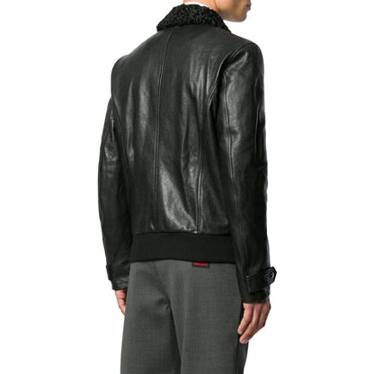 Dolce &amp; Gabbana Schwarze Lammfelljacke