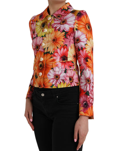 Dolce &amp; Gabbana Mehrfarbige Jacke mit Gänseblümchen-Print und Fantasie-Blumenmuster