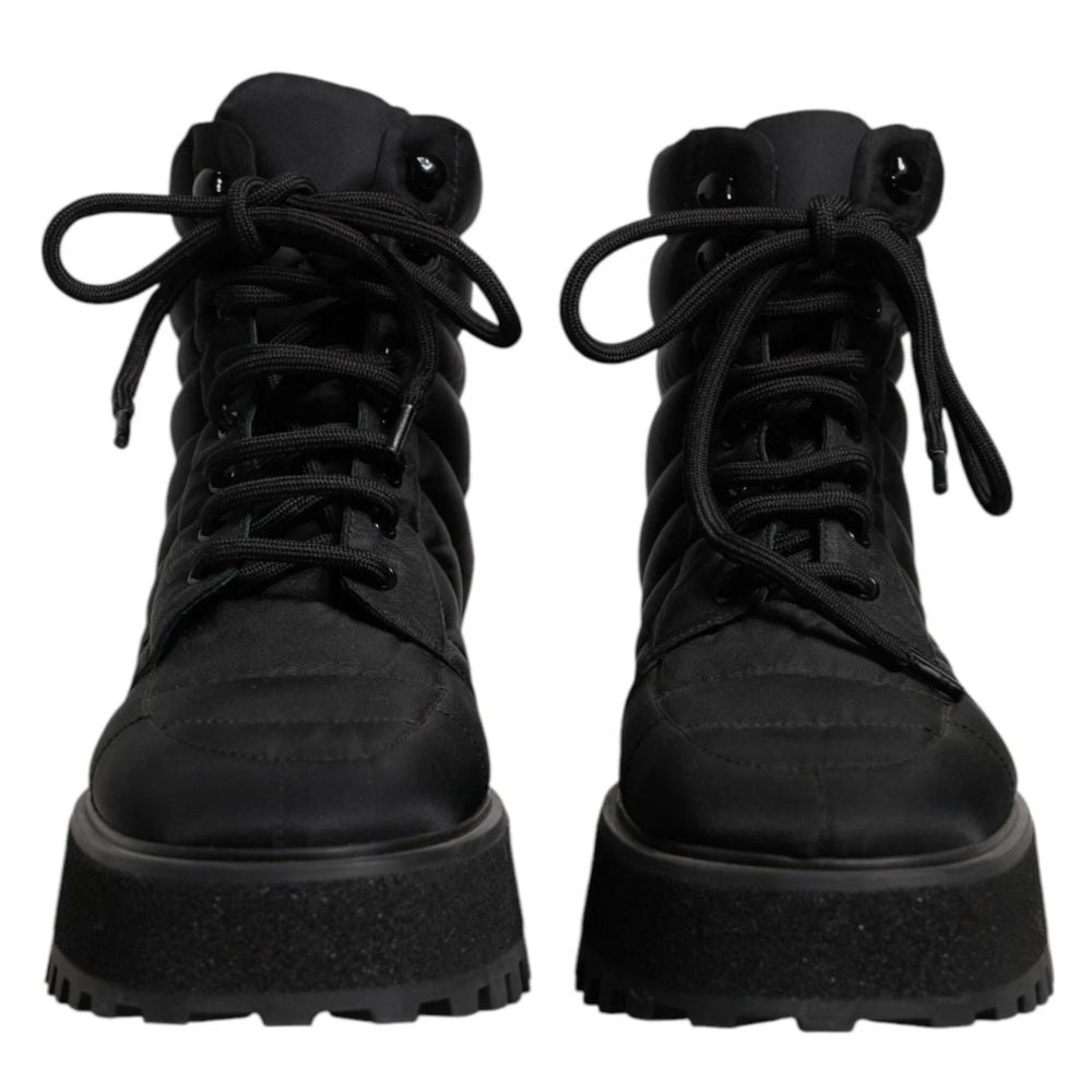 Dolce &amp; Gabbana Schwarzer Nylonstiefel