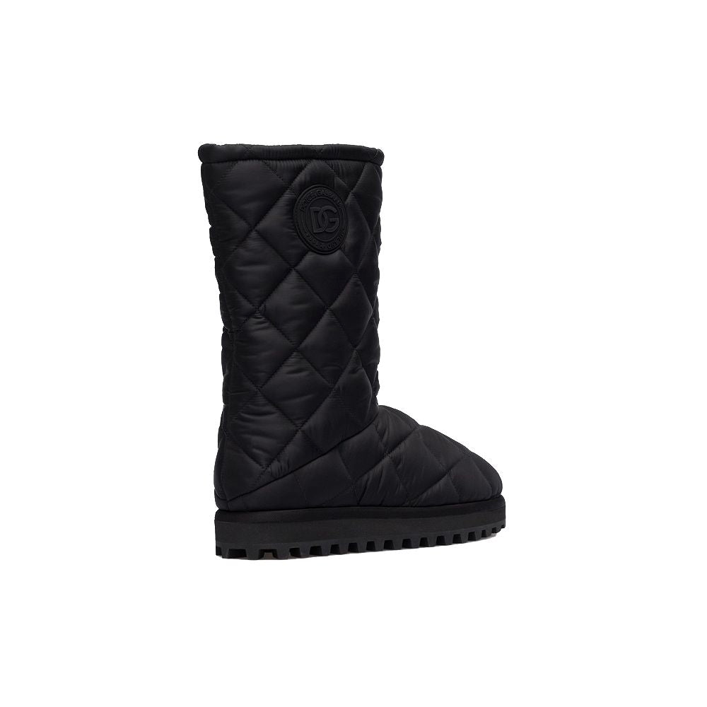 Dolce &amp; Gabbana Schwarzer Nylonstiefel