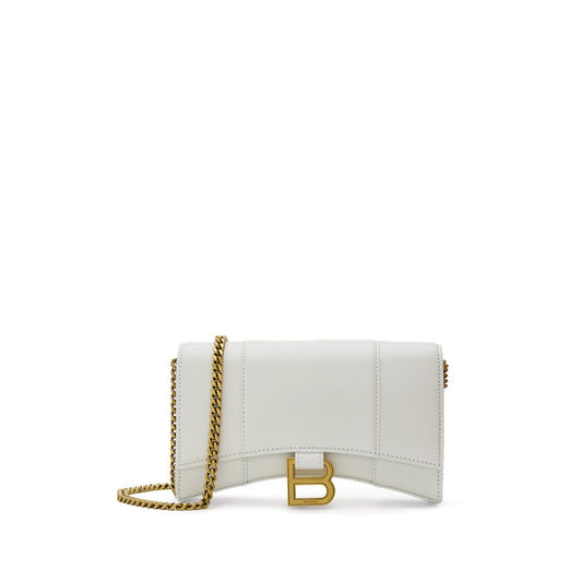 Balenciaga – Schultertasche aus weißem Leder