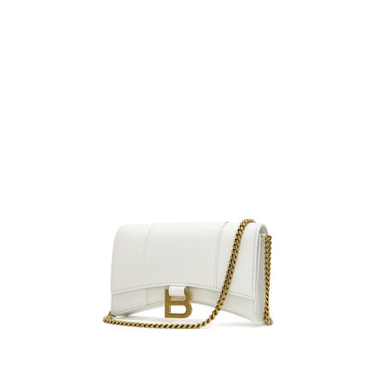 Balenciaga – Schultertasche aus weißem Leder