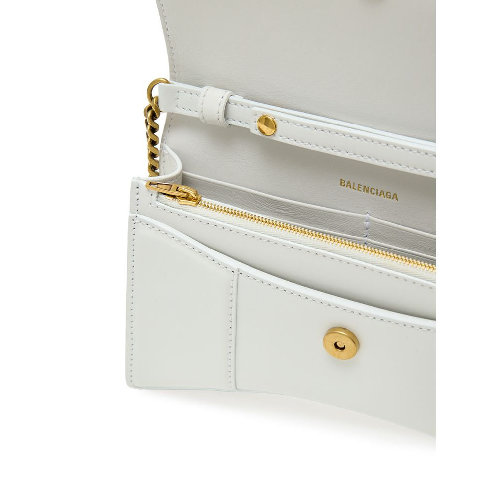 Balenciaga – Schultertasche aus weißem Leder