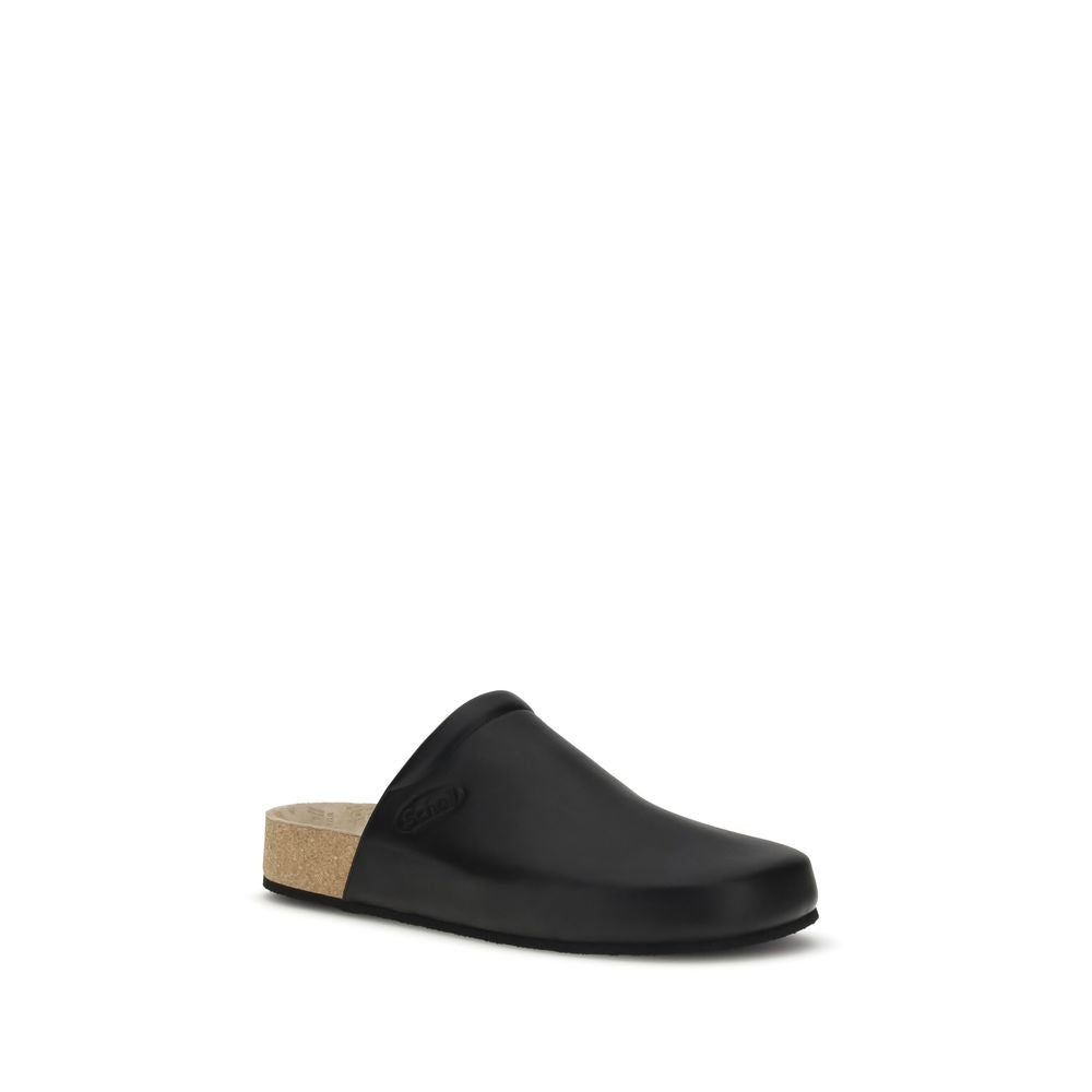Balenciaga Lederpantoletten mit Kork-Innensohle